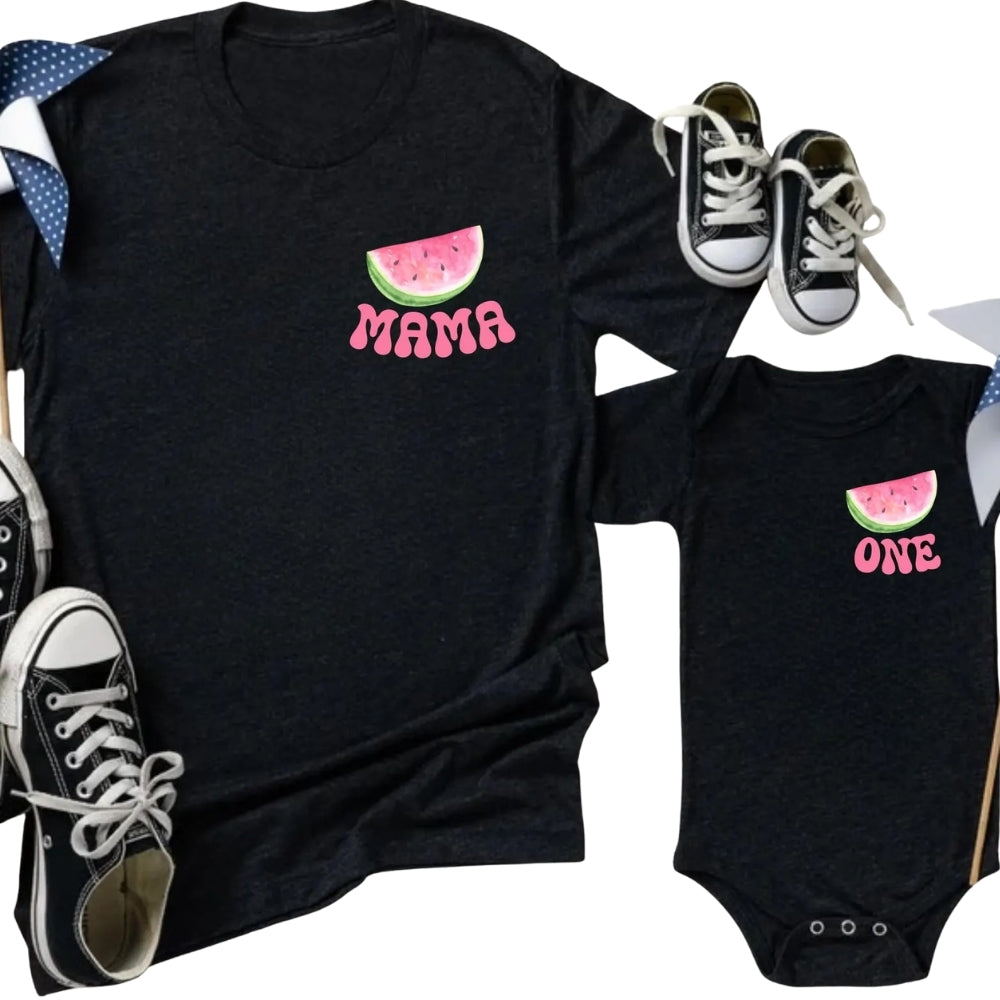 Custom Watermelon One First Birthday Matching Family T Shirts, Custom 1st Birthday Watermelon Matching Shirts For Family ET0479