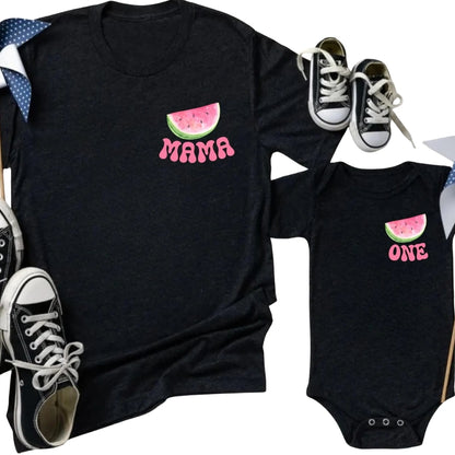 Custom Watermelon One First Birthday Matching Family T Shirts, Custom 1st Birthday Watermelon Matching Shirts For Family ET0479
