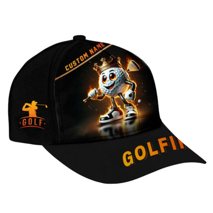 Custom Funny King Ball Golf Baseball Cap, Custom Name Golf 3D Printed Hats CP0364