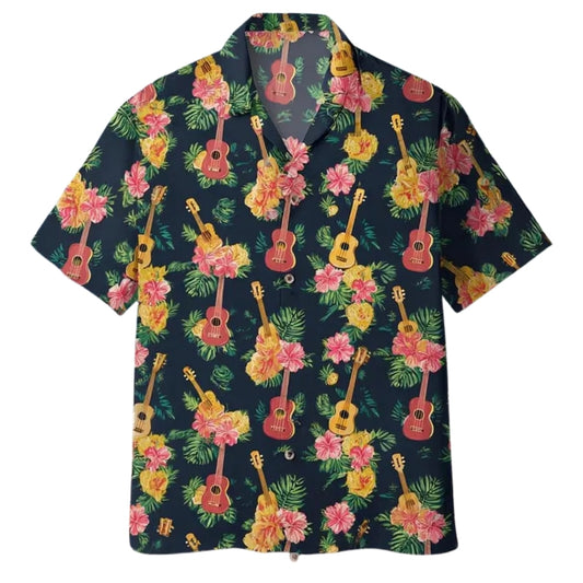 Ukulele Tropical Hawaiian Shirt For Men Women, Ukelele Lover Hawaiian Shirt HE0122