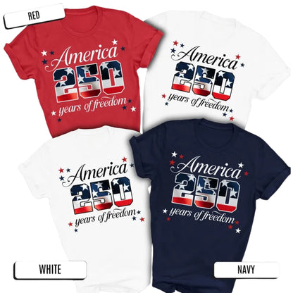 USA 250 Years Of Freedom Matching Family T Shirts, 4th Of July Matching Shirts For Family ET0597