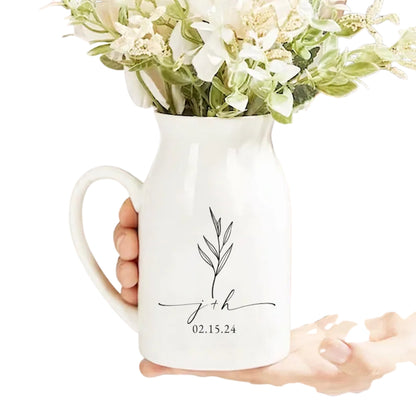 Personalized Wedding Flower Vase, Custom Engagement Bridal Shower Wedding Flower Vase WD0032