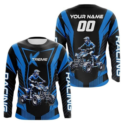 Custom ATV Racing Long Sleeve Jersey For Men Green, Custom ATV Dirt Bike Jerseys MZ0061
