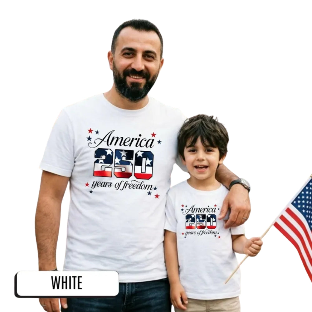USA 250 Years Of Freedom Matching Family T Shirts, 4th Of July Matching Shirts For Family ET0597