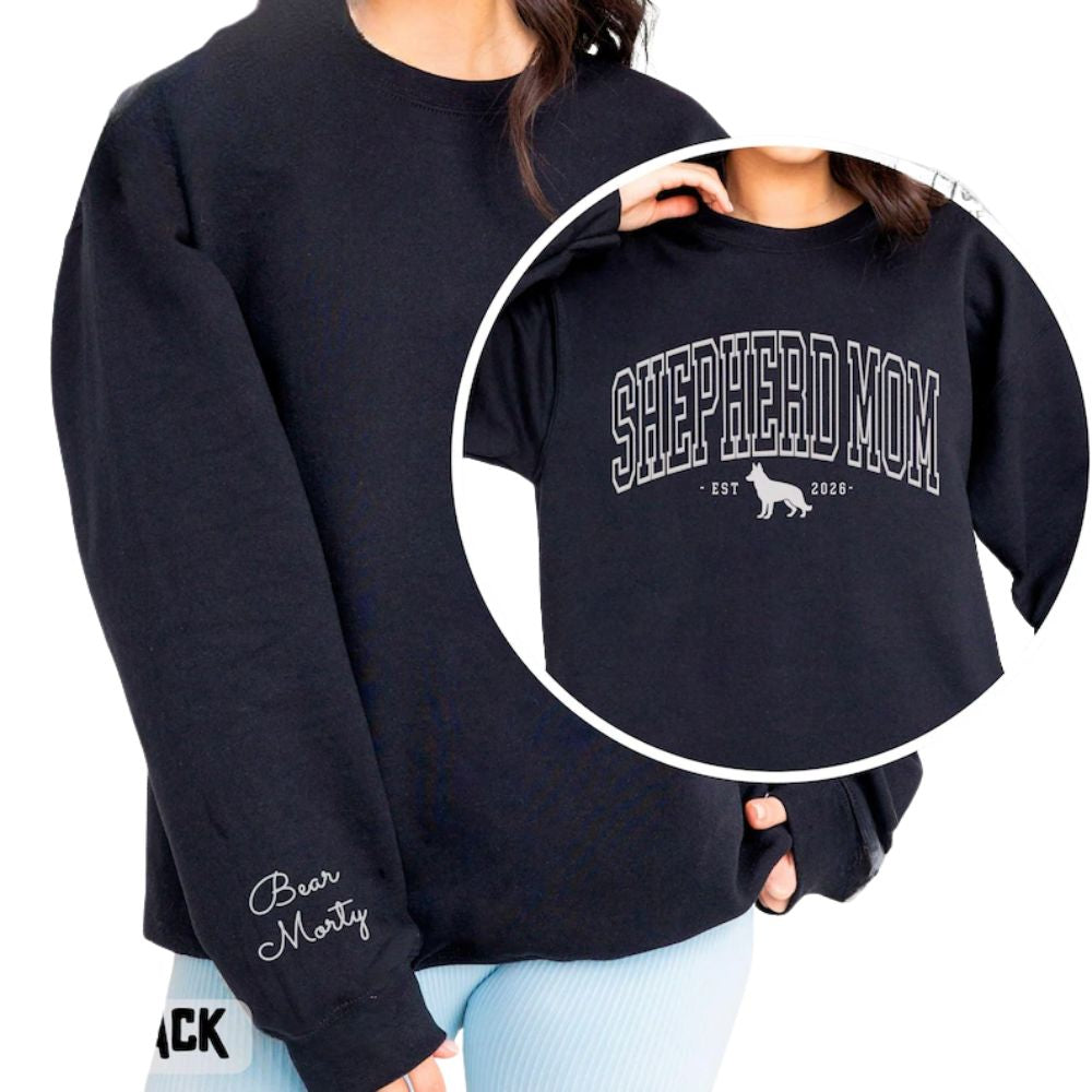 Personalized Shepherd Mom Sweatshirt With Dog Name, Custom Dog Lover Sweatshirt For Mom 2D0876
