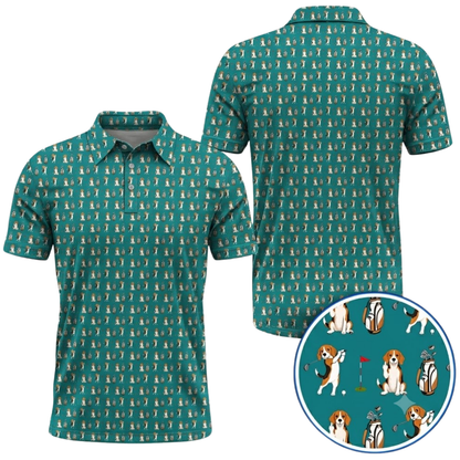 Beagle Pattern Golf Polo Shirt For Men, Beagle Golf Shirts GZ0387