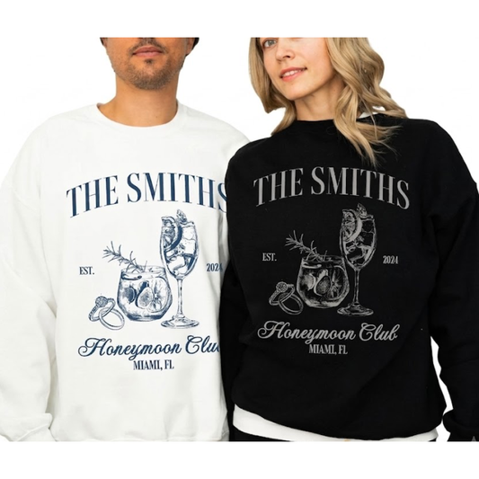 Personalized Honeymoon Club Couple Matching Sweatshirt, Custom Honeymoon Sweatshirt For Couple ET1481