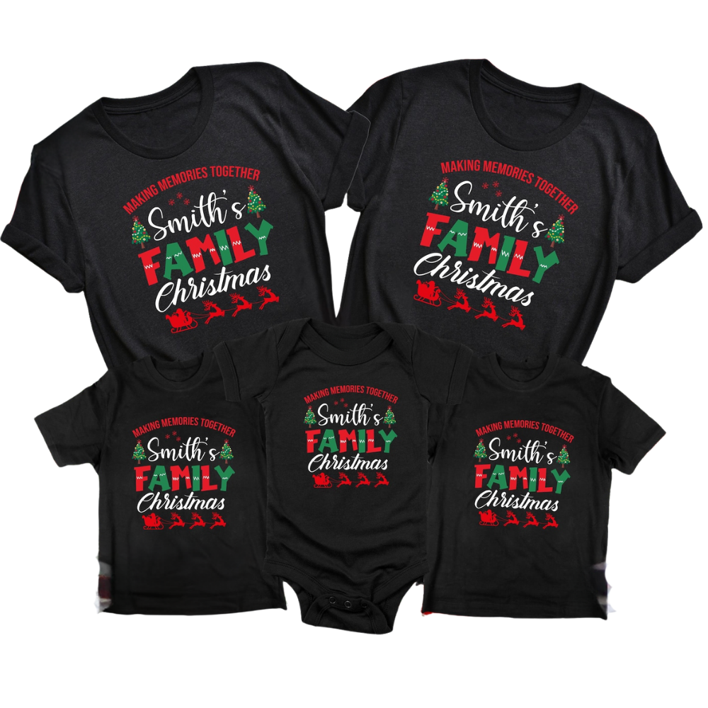 Custom Family Christmas Making Memories To Together Matching T Shirts, Personalized Family Christmas Shirts ET1239
