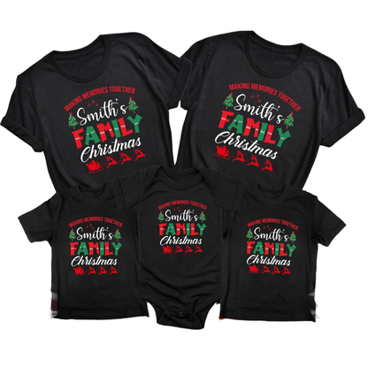 Custom Family Christmas Making Memories To Together Matching T Shirts, Personalized Family Christmas Shirts ET1239