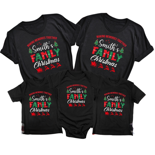 Custom Family Christmas Making Memories To Together Matching T Shirts, Personalized Family Christmas Shirts ET1239