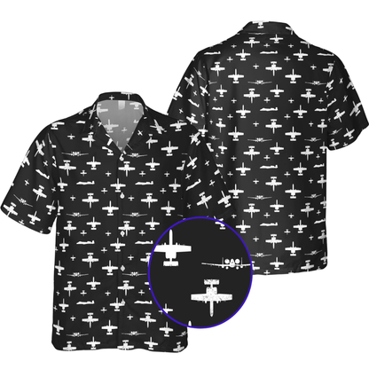 A-10 Thunderbolt Pattern Aircraft Hawaiian Shirt Men, A-10 Thunderbolt Lover Hawaiian Shirt HE0371