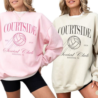 Custom Courtside Social Club Volleyball Sweatshirt, Custom Volleyball Sweatshirt 2D0540