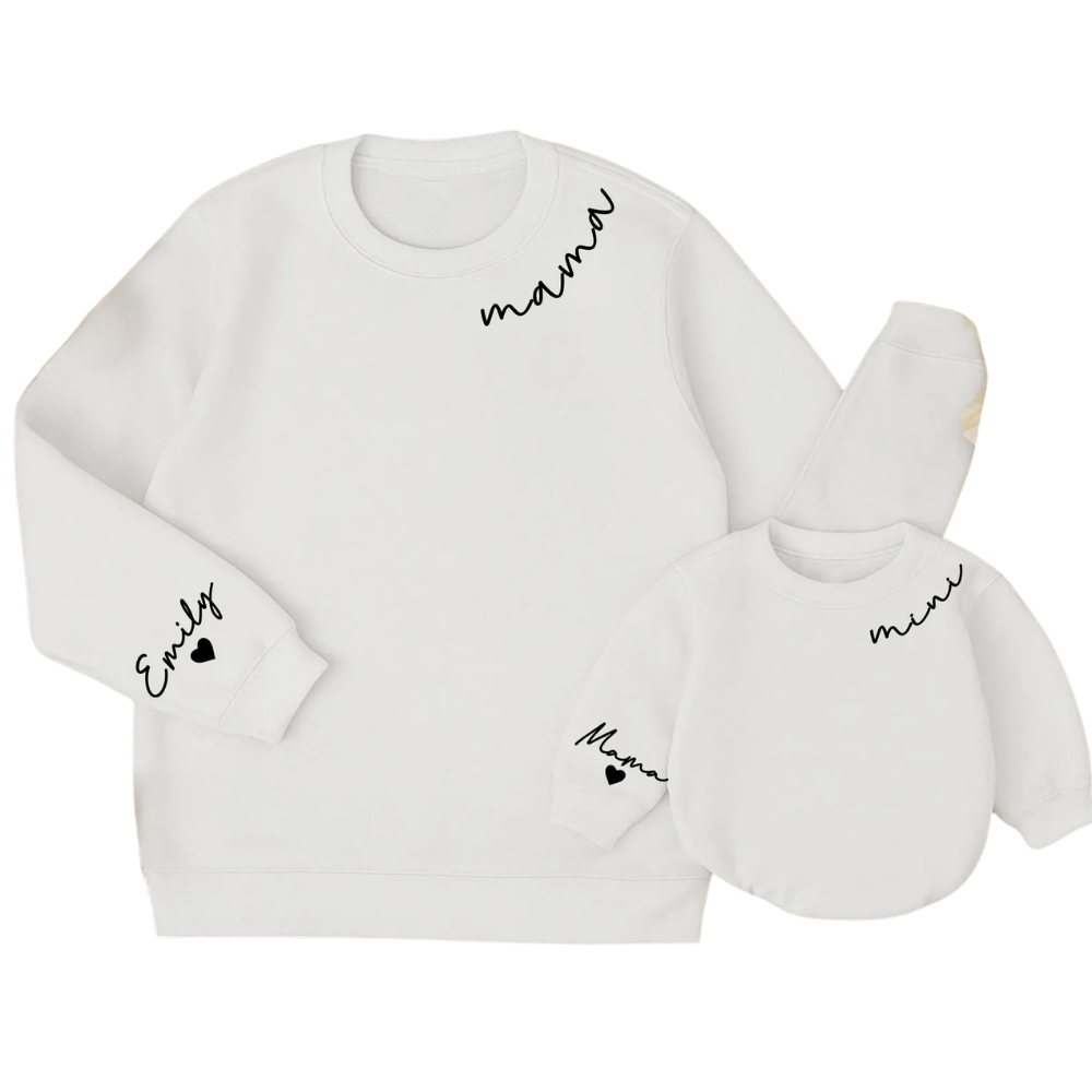 Custom Mama And Mini Matching Sweatshirt, Custom Mother And Kid Sweatshirts ET1423