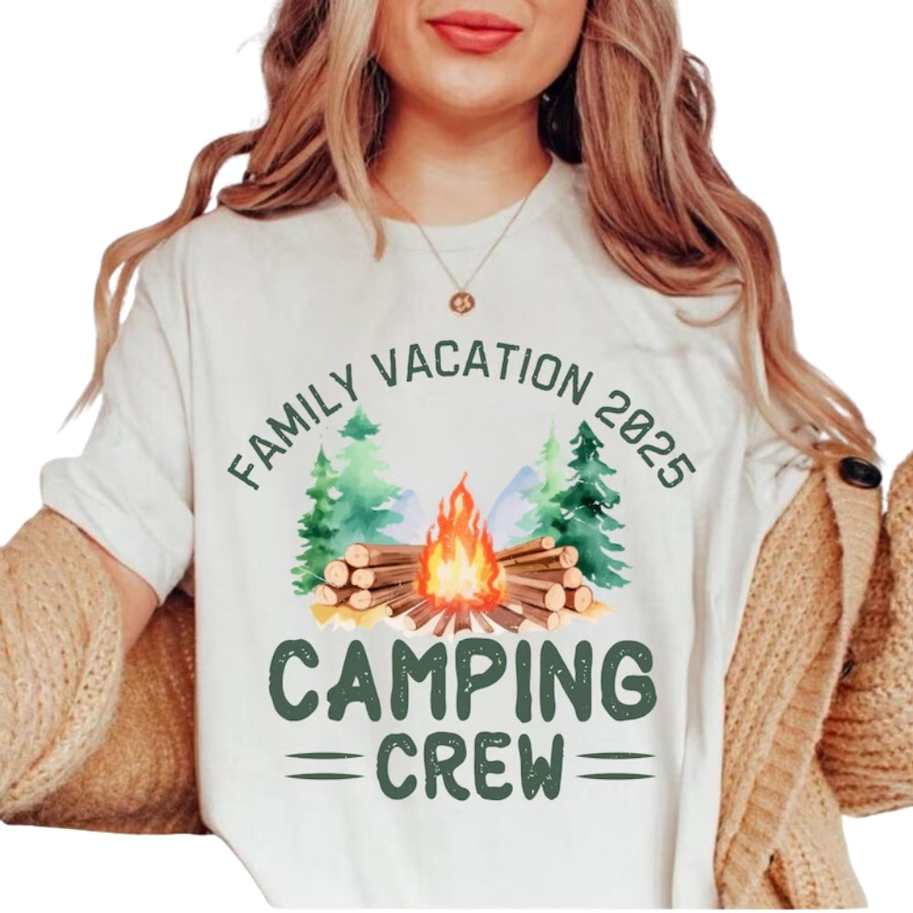 Custom Matching Camping Crew Family T Shirts, Personalized Camping Trip Matching Shirts For Family ET0657
