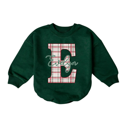 Custom Name Christmas Baby Romper Sweatshirt, Christmas Romper Sweatshirt For Baby BB0030