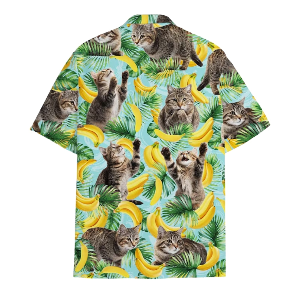 Funny Cat Banana Hawaiian Shirt Men Women, Cat Tropical Hawaiian Shirts HE0161