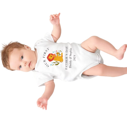 Our First Father's Day Personalized Daddy And Baby Crocodile Matching T Shirts, Custom First Father's Day Matching Shirts ET0918