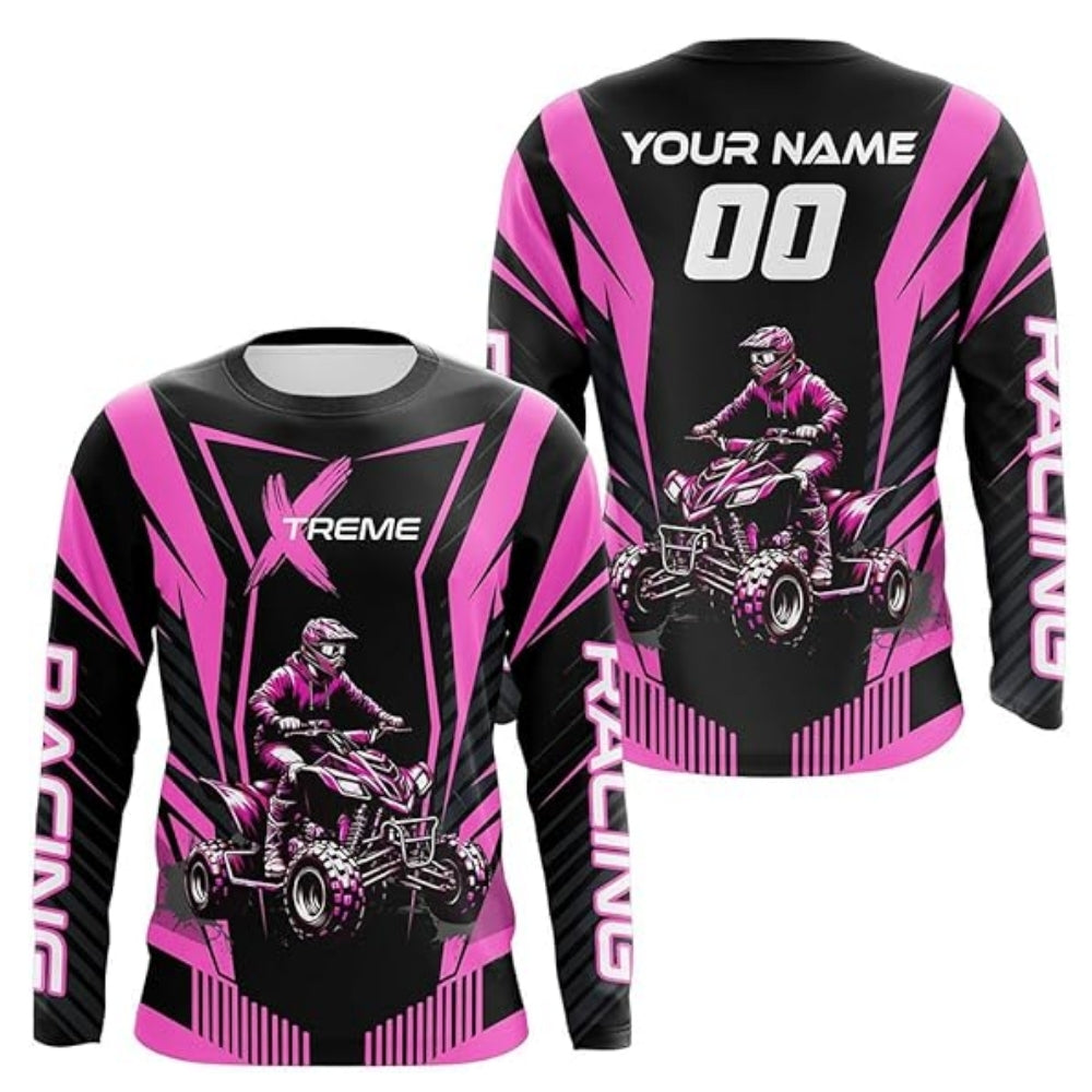 Custom ATV Racing Long Sleeve Jersey For Men Green, Custom ATV Dirt Bike Jerseys MZ0061