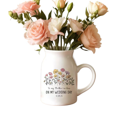 Personalised To My Mother-in-Law On My Wedding Day Flower Vase, Custom Flower Vase for Mother of the Groom WD0041