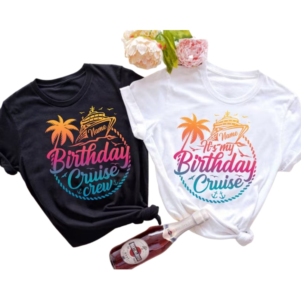 Custom Birthday Cruise Crew Family Matching T Shirt, Personalized Cruise Birthday Shirts For Family ET0202