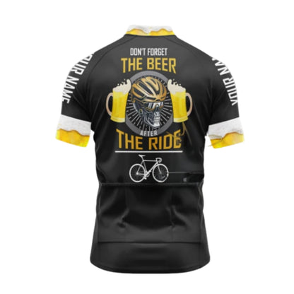 Don't Forget The Beer After The Ride Custom Name Short Sleeve Cycling Jersey For Men, Custom Funny Beer Cycling Jerseys CG0508