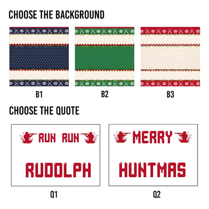 Run Run Rudolph Custom Photo Hunting Ugly Christmas Sweatshirt, Custom Hunt Lover Xmas Sweater 2D1056