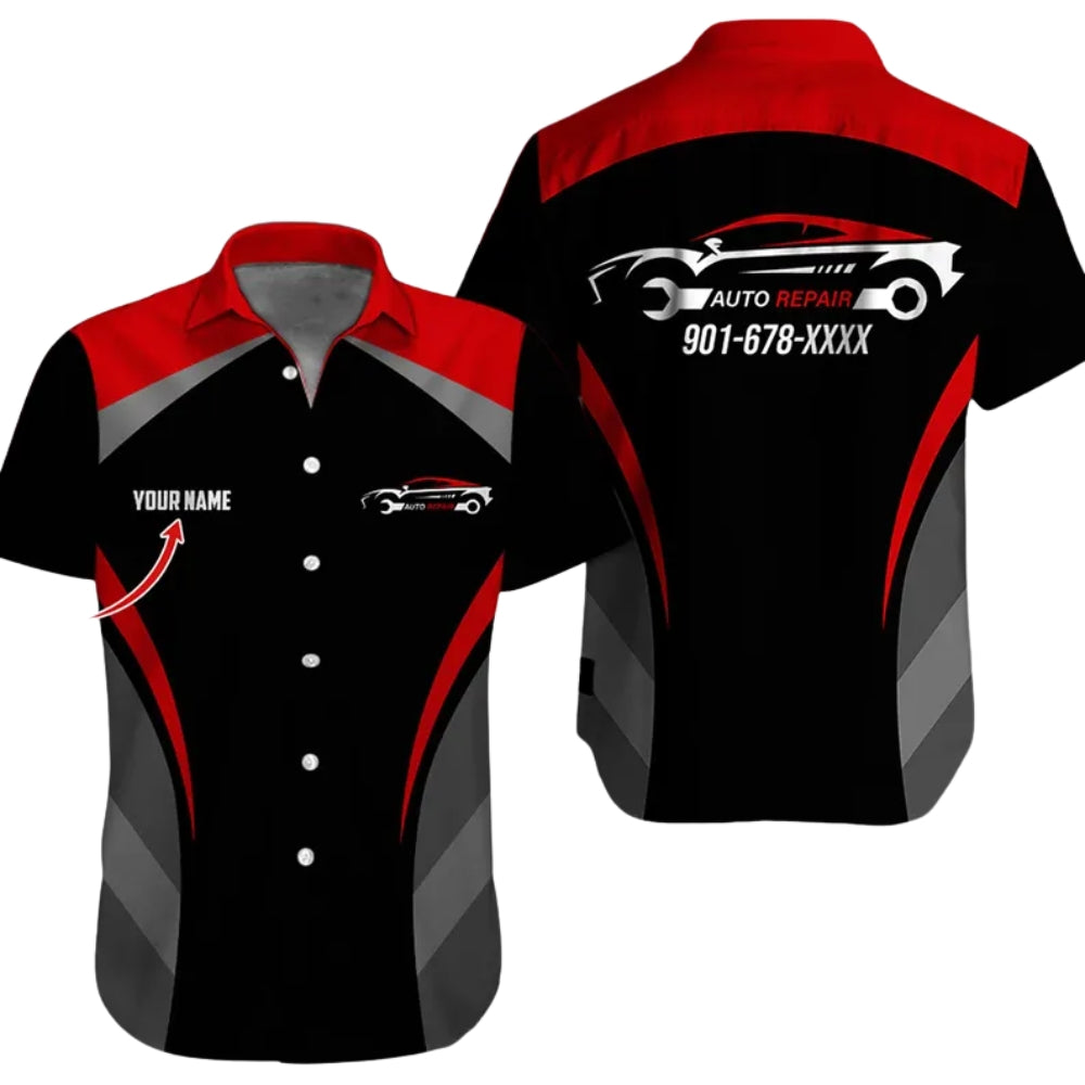 Custom Auto Repair Mechanic Hawaiian Shirts, Custom Mechanic Shirt HE0105