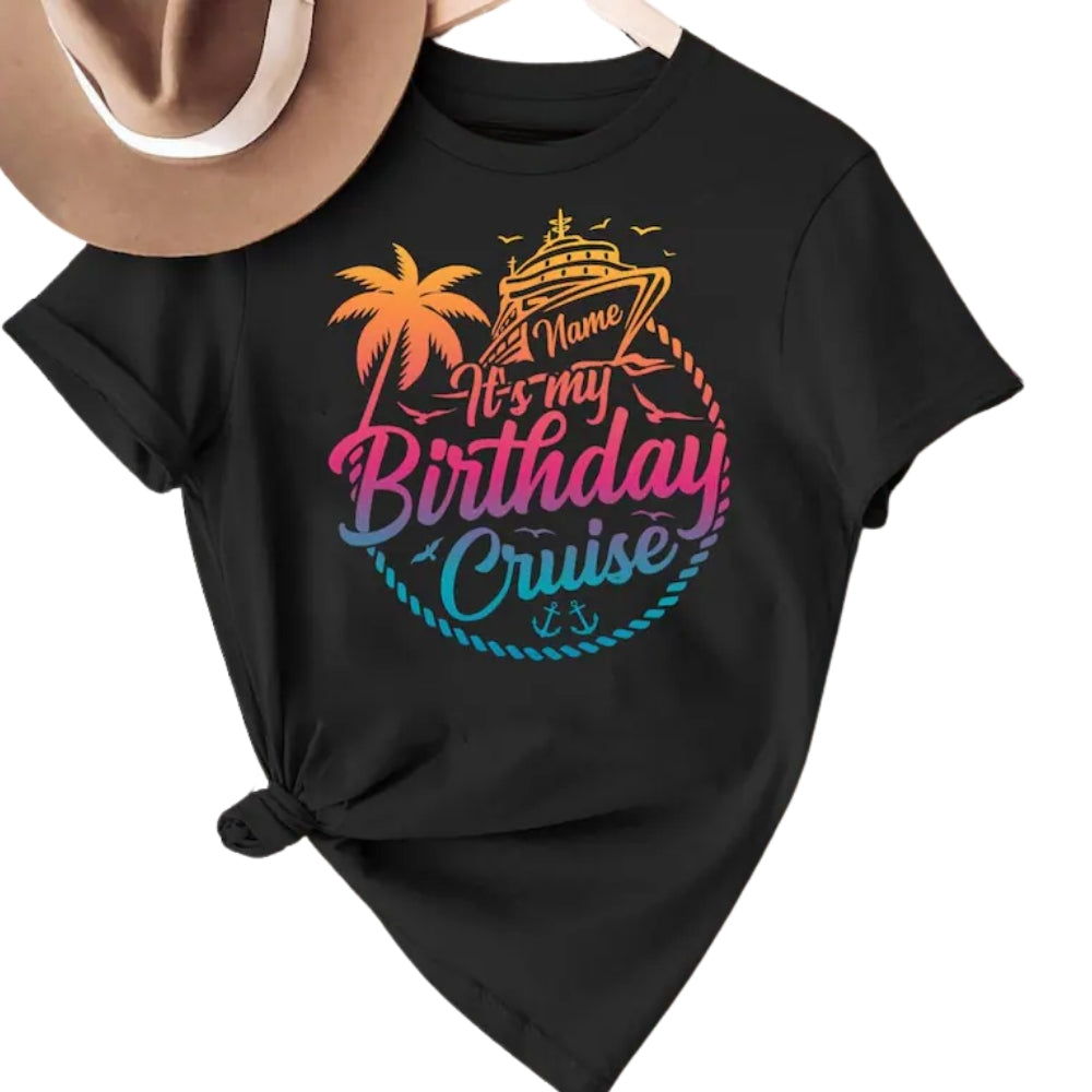 Custom Birthday Cruise Crew Family Matching T Shirt, Personalized Cruise Birthday Shirts For Family ET0202