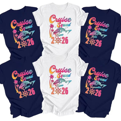 Custom Cruise Squad 2026 Matching Family T Shirts, Personalized Cruise Vacation Family Shirts ET0203