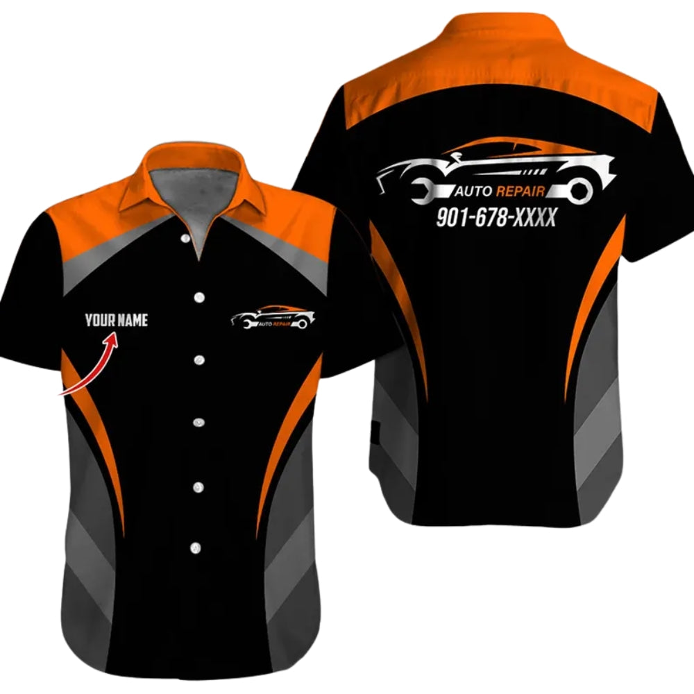 Custom Auto Repair Mechanic Hawaiian Shirts, Custom Mechanic Shirt HE0105