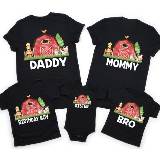 Custom Farm Birthday Boy Matching T Shirts For Family, Custom Birthday Farm Lovers Matching Family Shirts ET0487