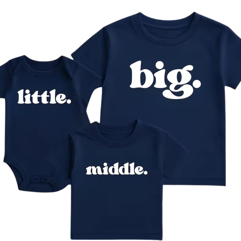 Big Middle Little Matching Sibling Family T Shirts, Matching Sibling Shirts ET0600