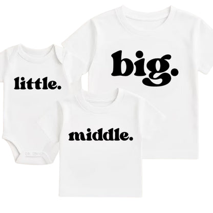 Big Middle Little Matching Sibling Family T Shirts, Matching Sibling Shirts ET0600