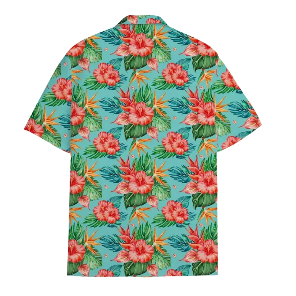 Floral Muscle Chest Hawaiian Shirt For Men, Tropical Muscle Aloha Hawaiian Shirts HE0319