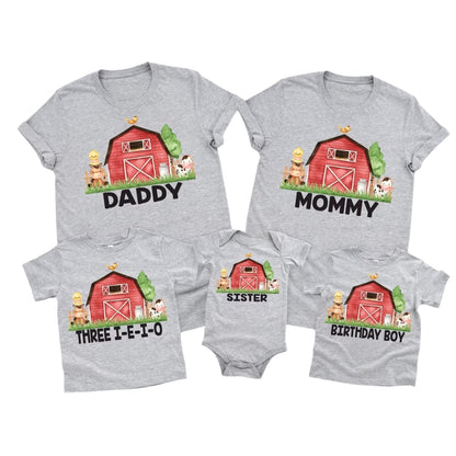 Custom Farm Birthday Boy Matching T Shirts For Family, Custom Birthday Farm Lovers Matching Family Shirts ET0487