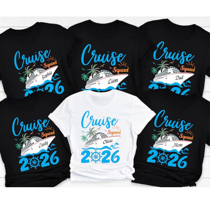 Personalized Cruise Squad Family Matching Shirts, Custom Name Cruise Vacation Family Shirts ET0204