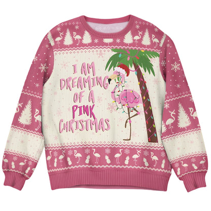 I Am Dreaming Of A Pink Christmas Flamingo Ugly Sweatshirt, Funny Flamingo Ugly Christmas Sweatshirt 2D1057