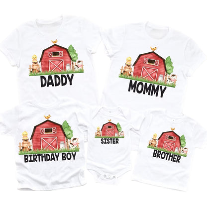 Custom Farm Birthday Boy Matching T Shirts For Family, Custom Birthday Farm Lovers Matching Family Shirts ET0487