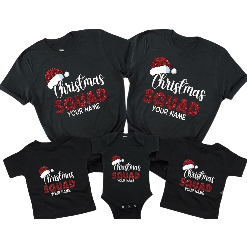 Personalized Christmas Crew Family Matching T Shirt, Custom Christmas Family Shirts With Name ET1180