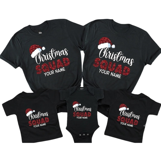 Personalized Christmas Crew Family Matching T Shirt, Custom Christmas Family Shirts With Name ET1180