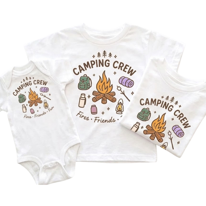 Camping Crew Fires Friends Fun Matching Family T Shirt, Camping Trip Family Shirts ET1265