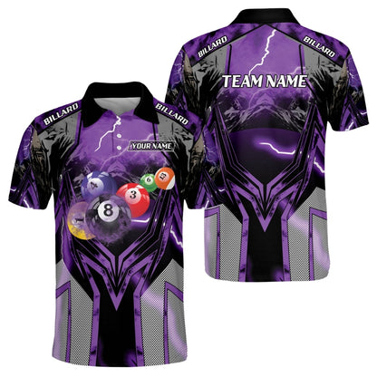 Custom Lighting Thunder Billiard Men Polo Shirts, Custom Pool Billiard Team Shirts BIZ0158