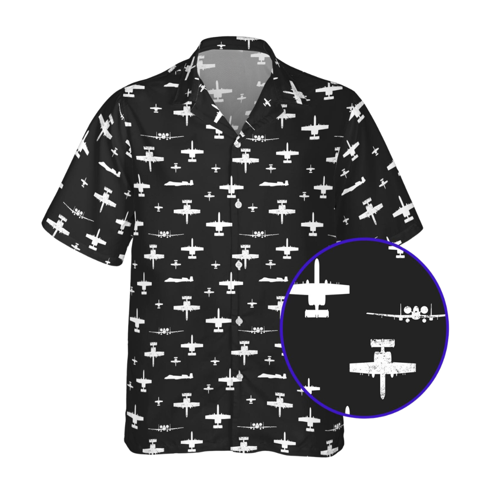 A-10 Thunderbolt Pattern Aircraft Hawaiian Shirt Men, A-10 Thunderbolt Lover Hawaiian Shirt HE0371