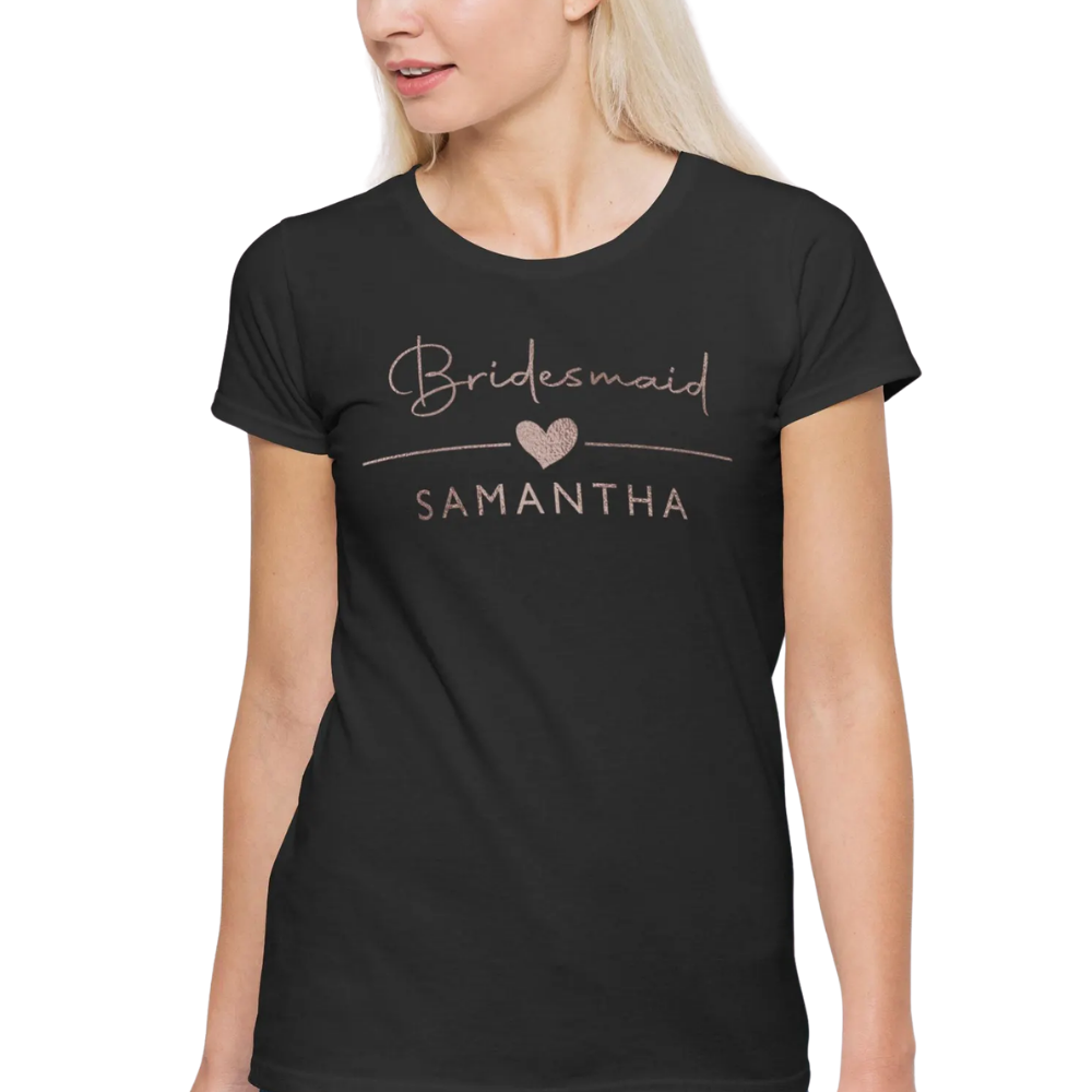 Personalized Name Bridal Shower Matching T Shirts For Bridesmaid Team Bride, Custom Bridal Party Matching Shirts ET1029
