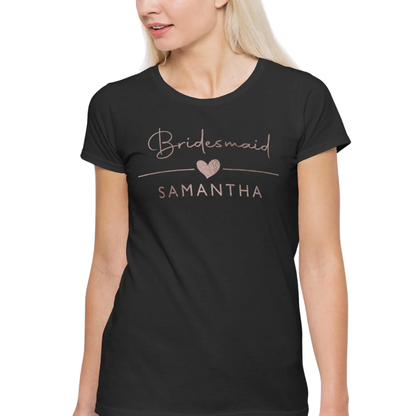 Personalized Name Bridal Shower Matching T Shirts For Bridesmaid Team Bride, Custom Bridal Party Matching Shirts ET1029