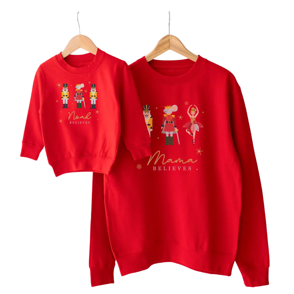 Custom Believes Christmas Matching Family Sweatshirt, Personalized Christmas Family Sweatshirts ET1444