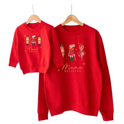 Custom Believes Christmas Matching Family Sweatshirt, Personalized Christmas Family Sweatshirts ET1444