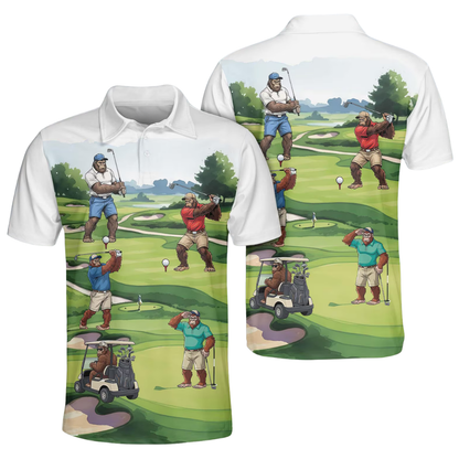 Men's Sasquatch Bigfoot Golf Polo Shirt, Bigfoot Golf Shirt GE0585