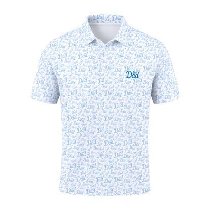 Best Dad Blue White Golf Polo Shirt For Men, Father's Day Golf Shirt For Dad GE0484