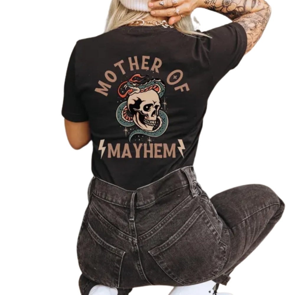 Father Of Mayhem Custom Skull Snake Matching Family T Shirts, Custom Cool Family Matching Shirts ET0226